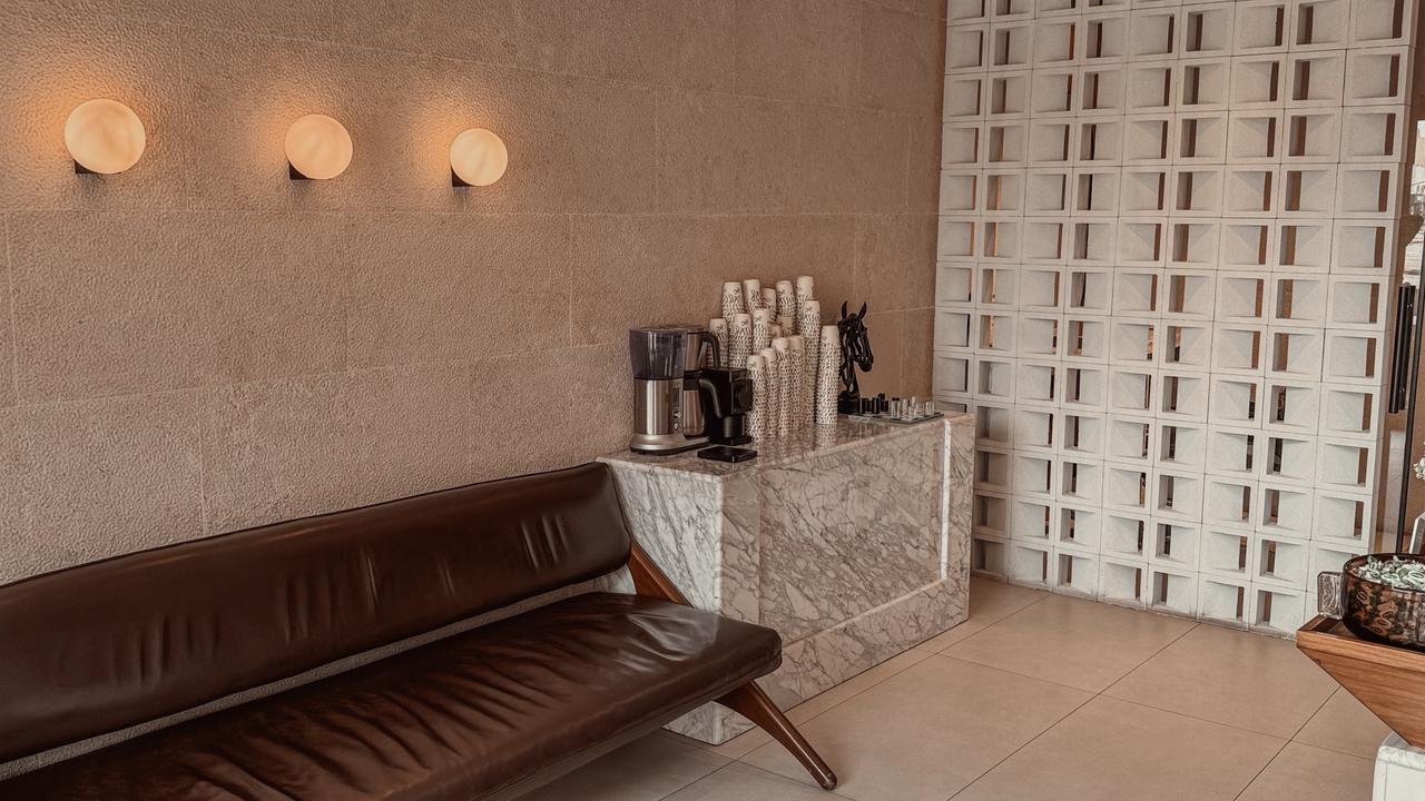 Lounge with sconces